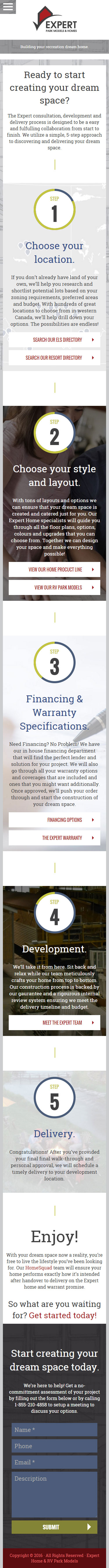 Expert Homes - Mobile Sales Process Page