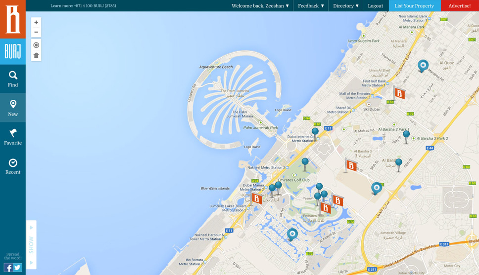 Burj Technologies Conceptural Web Design