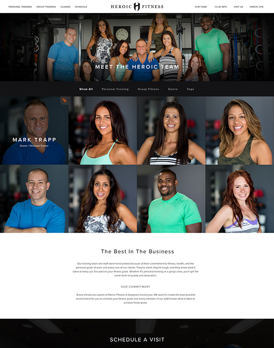 Heroic Fitness Website Design Wireframe
