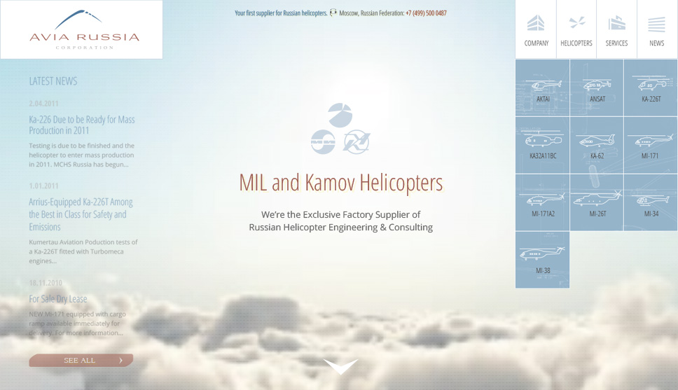 Avia Russia Website Design