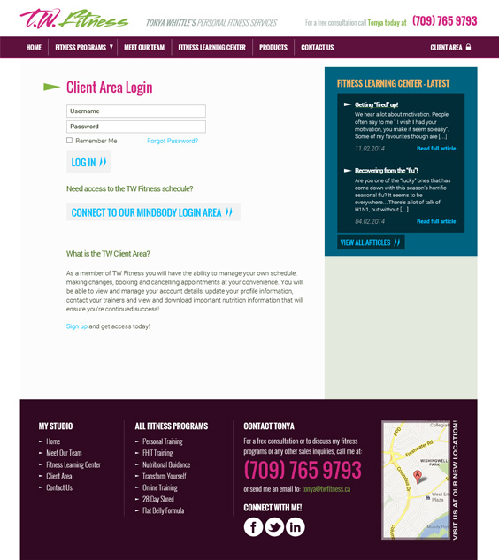 TW Fitness Website Design