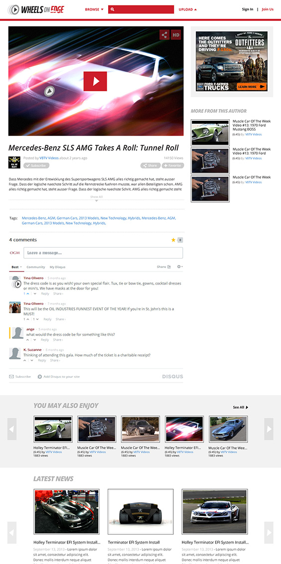 Wheels on Edige Website Design Wireframe